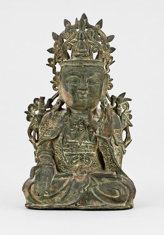 BUDDHA, brons, Kina, sen qing (1800/1900-tal.).
