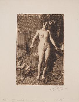 718. Anders Zorn, ANDERS ZORN, etching (II state of II), von Van Gelder Zonene paper, 1901, signed in pencil.