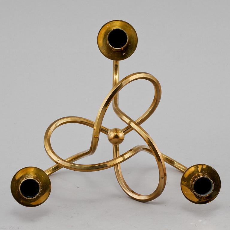 KANDELABER, mässing, "Knuten", Josef Frank, firma Svenskt Tenn, 1900-talets fjärde kvartal.