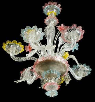 TAKKRONA, glas, Murano, 1900-talets första hälft. Höjd ca 74 cm.