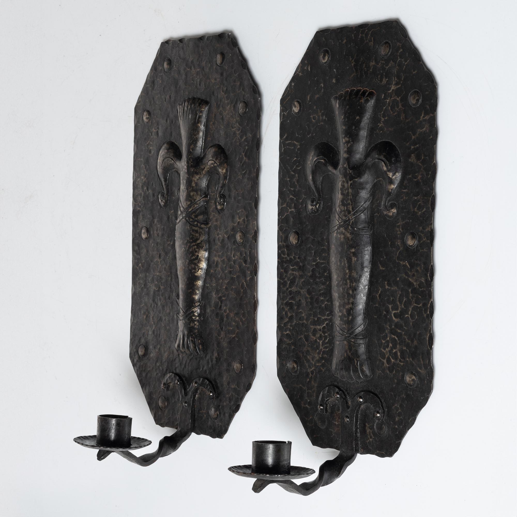 Vägglampetter, ett par, 1900-talets början.