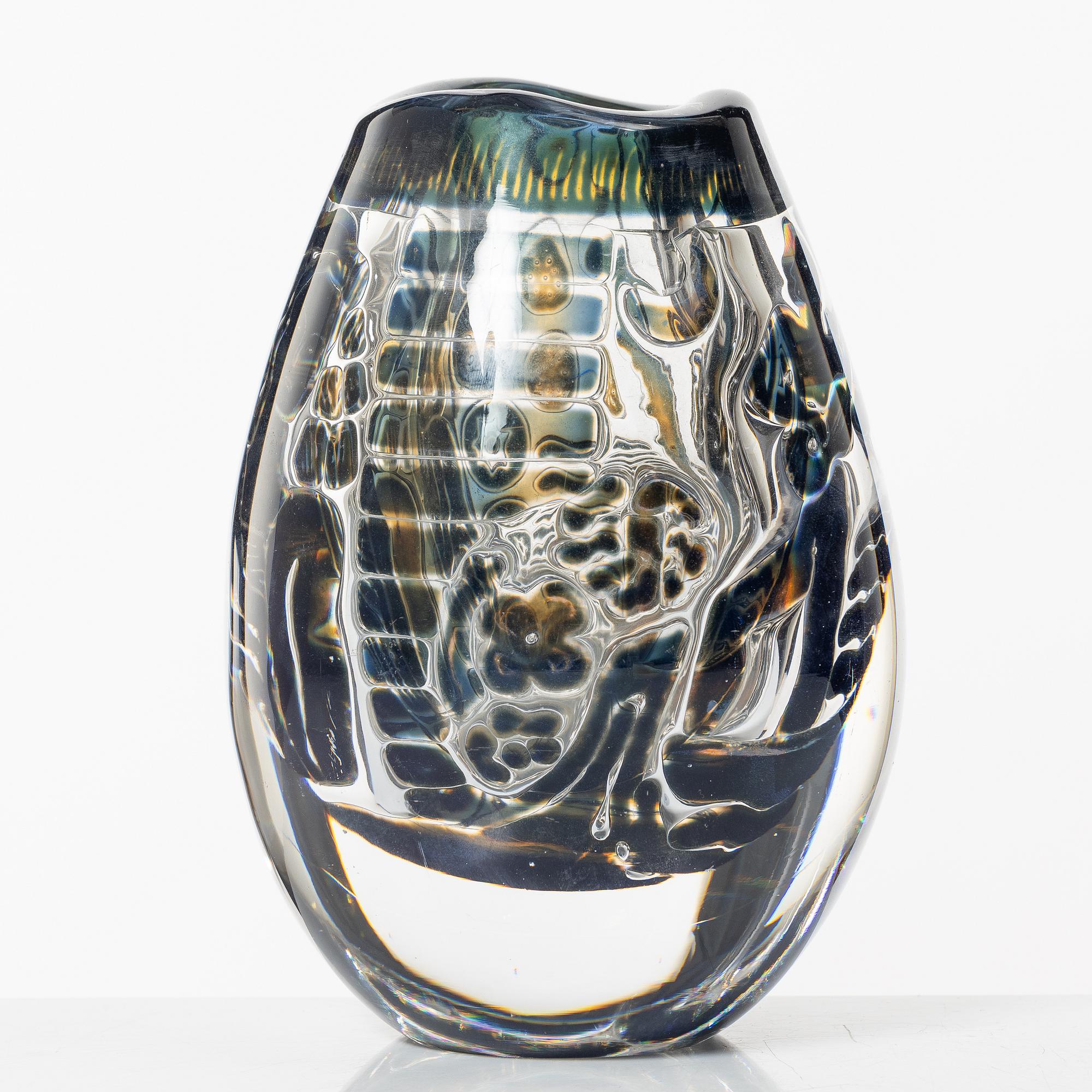 Edvin Öhrström, an Ariel glass vase "The Girl and the Gondolier", Orrefors 1959.