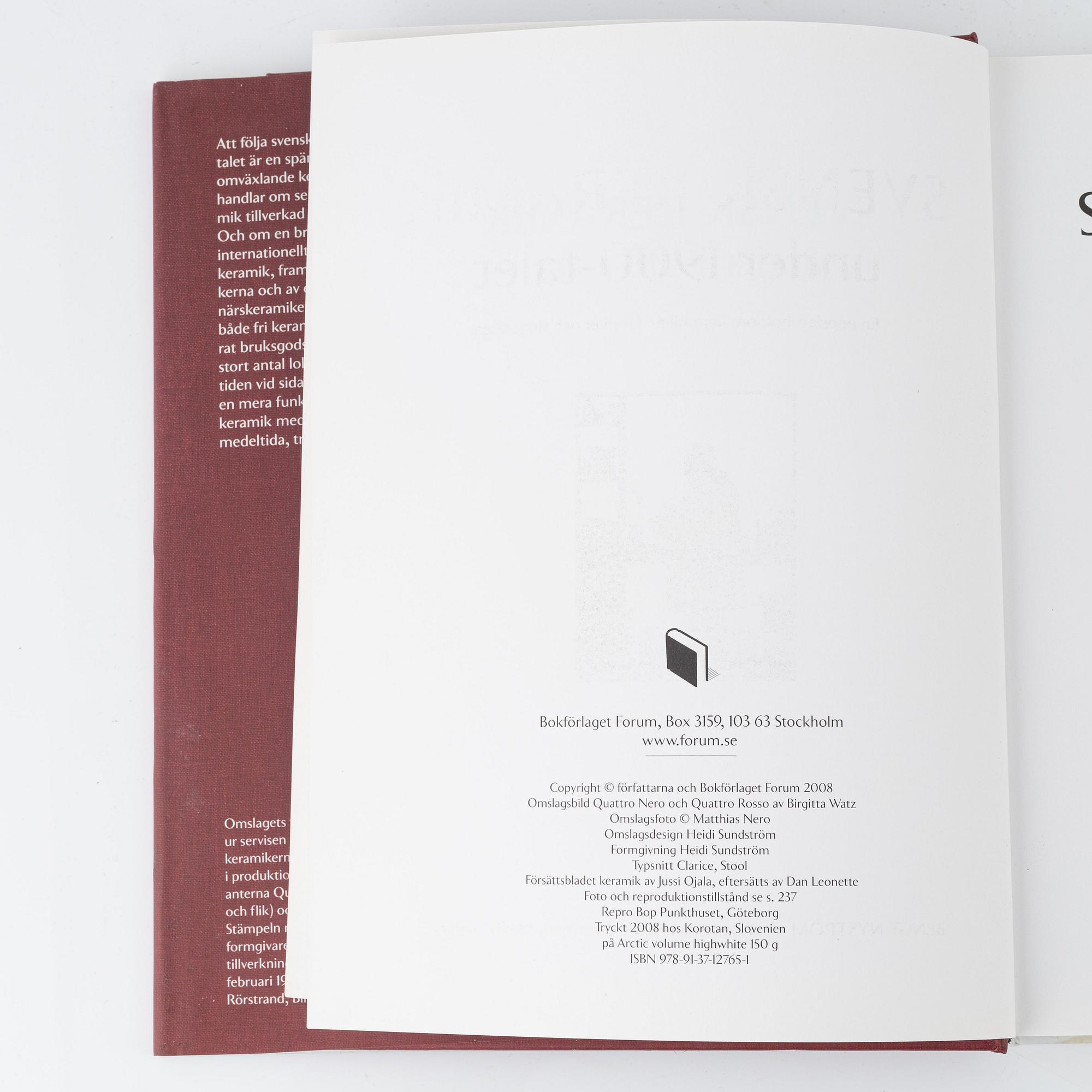 Böcker om svensk keramik. 19 st..