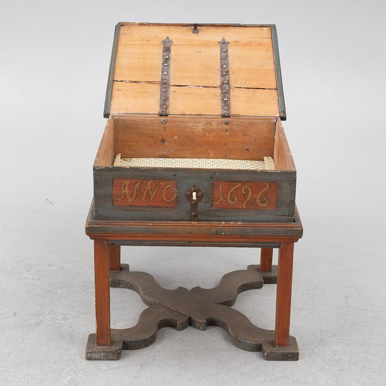 Nattlåda, allmoge, 1600-/1700-tal, daterad 1693.