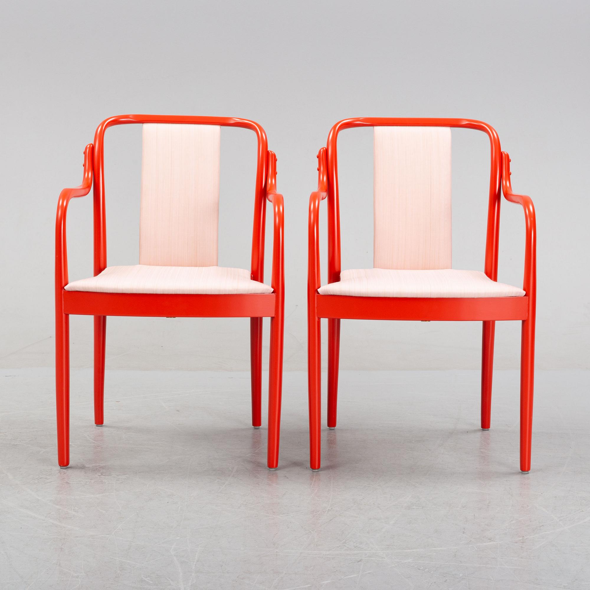 Jack Ränge och Beata Heuman, karmstolar, ett par, "Kaiser", Gemla, Diö, 1982 och 2021.