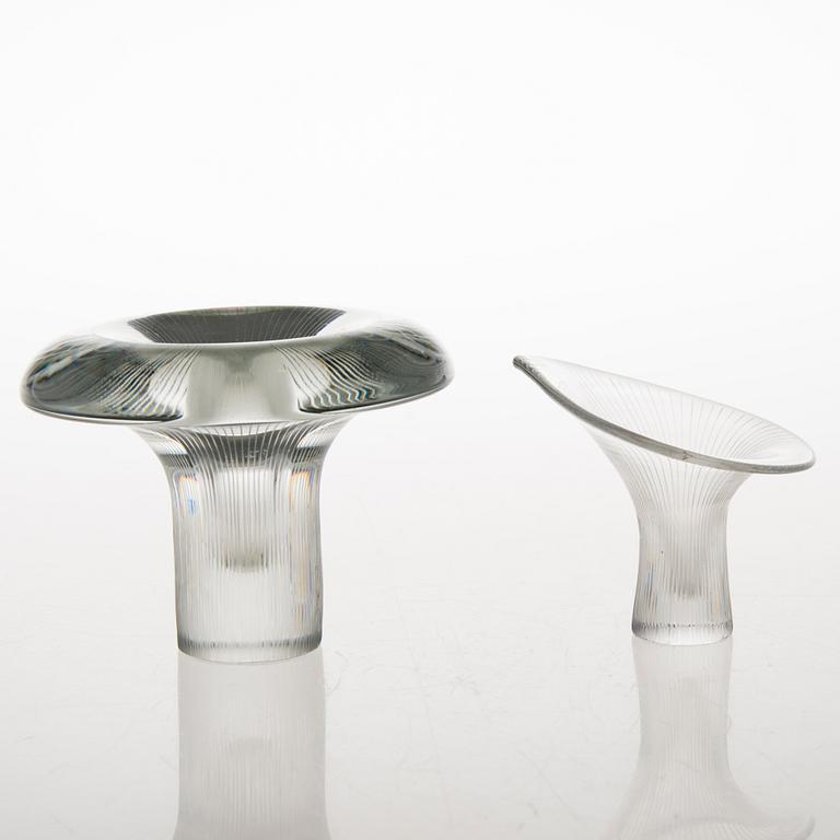 TAPIO WIRKKALA, "Kantarelli" och "Tatti", glas, signerade Tapio Wirkkala Iittala -55.