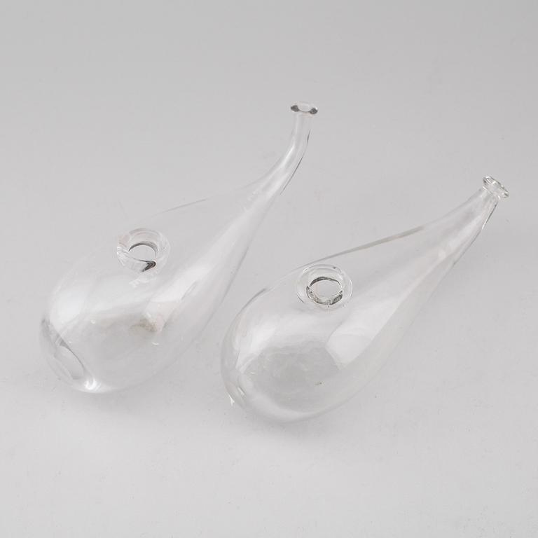 NAPPFLASKOR, 2 st, glas, 1800-tal.