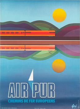 FORÉ, a vintage travel poster, 'Air Pur', SNCF, Chabrillac s.a. Imp. Toulouse Paris, France, 1974.