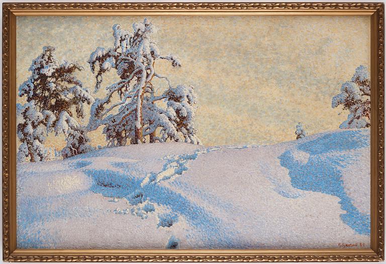 Gustaf Fjaestad, Tracks in deep snow.