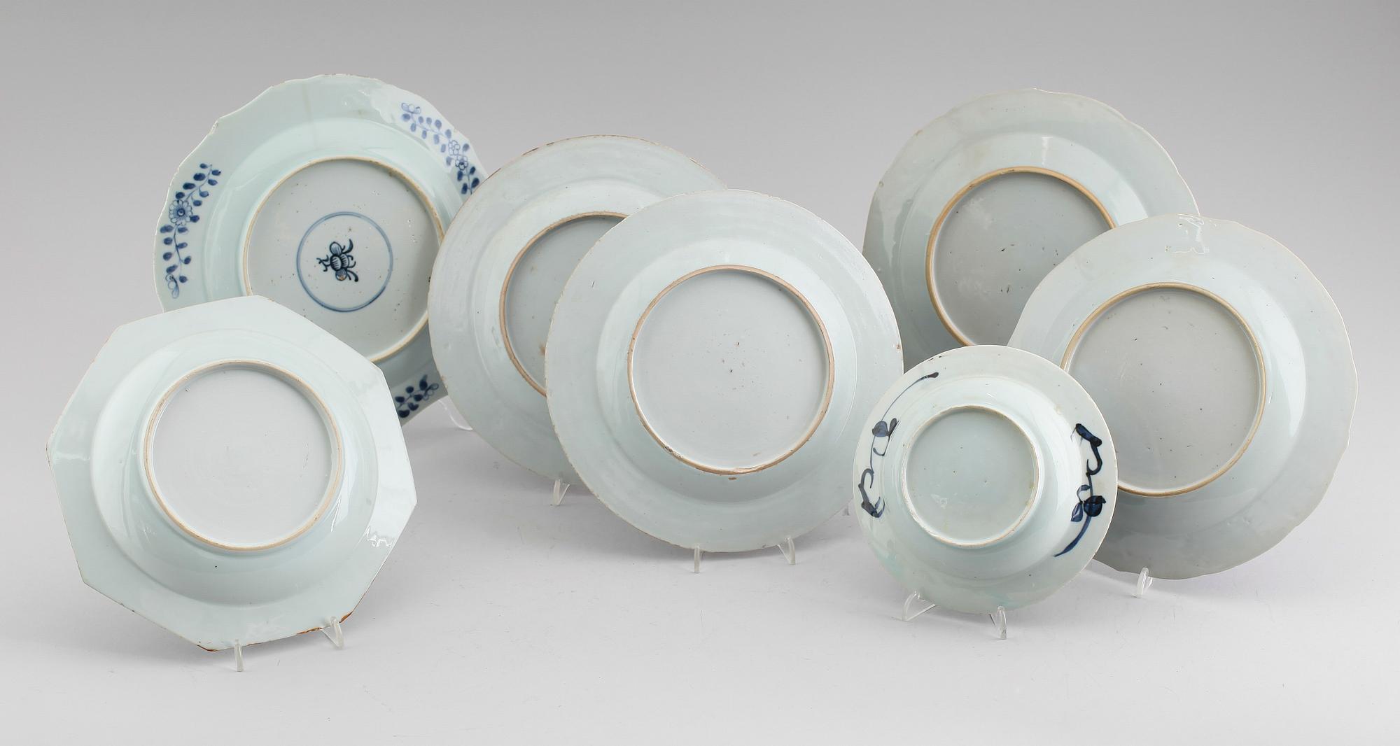 TALLRIKAR, 7 delar, porslin, Kina, 1700-/1800-tal.
