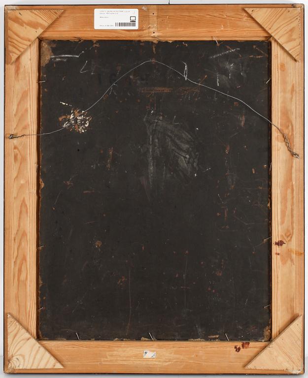 OKÄND KONSTNÄR, olja på pannå. 1800-talets slut.