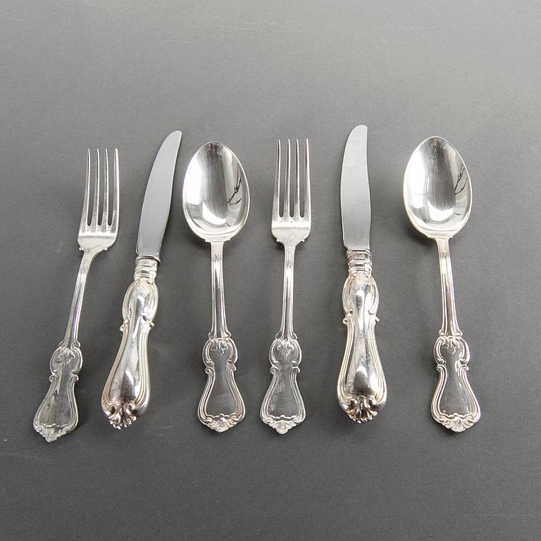 BESTICKSERVICE, 36 delar, silver. "Olga", GAB,  Eskilstuna, 1988/89.