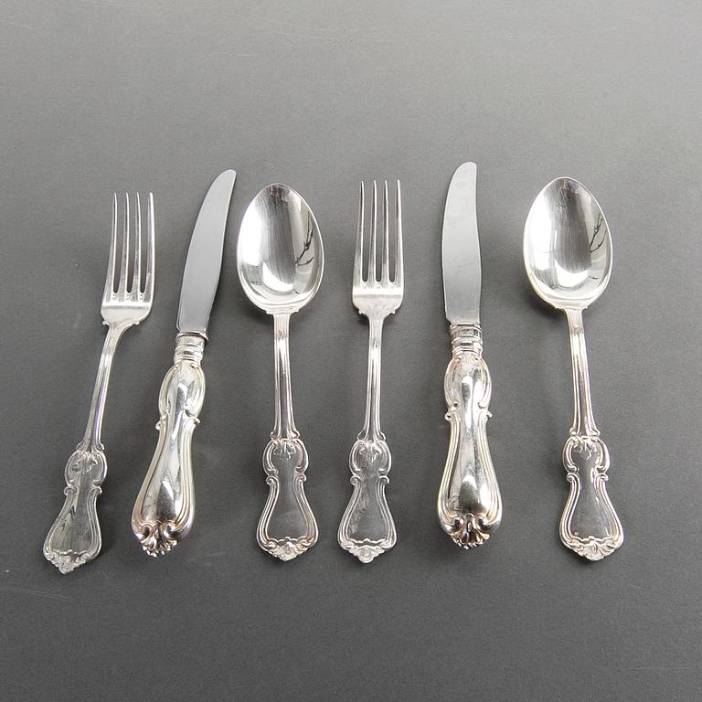 A 36 part 'Olga' silver cutlery, GAB, Eskilstuna, 1988/89.