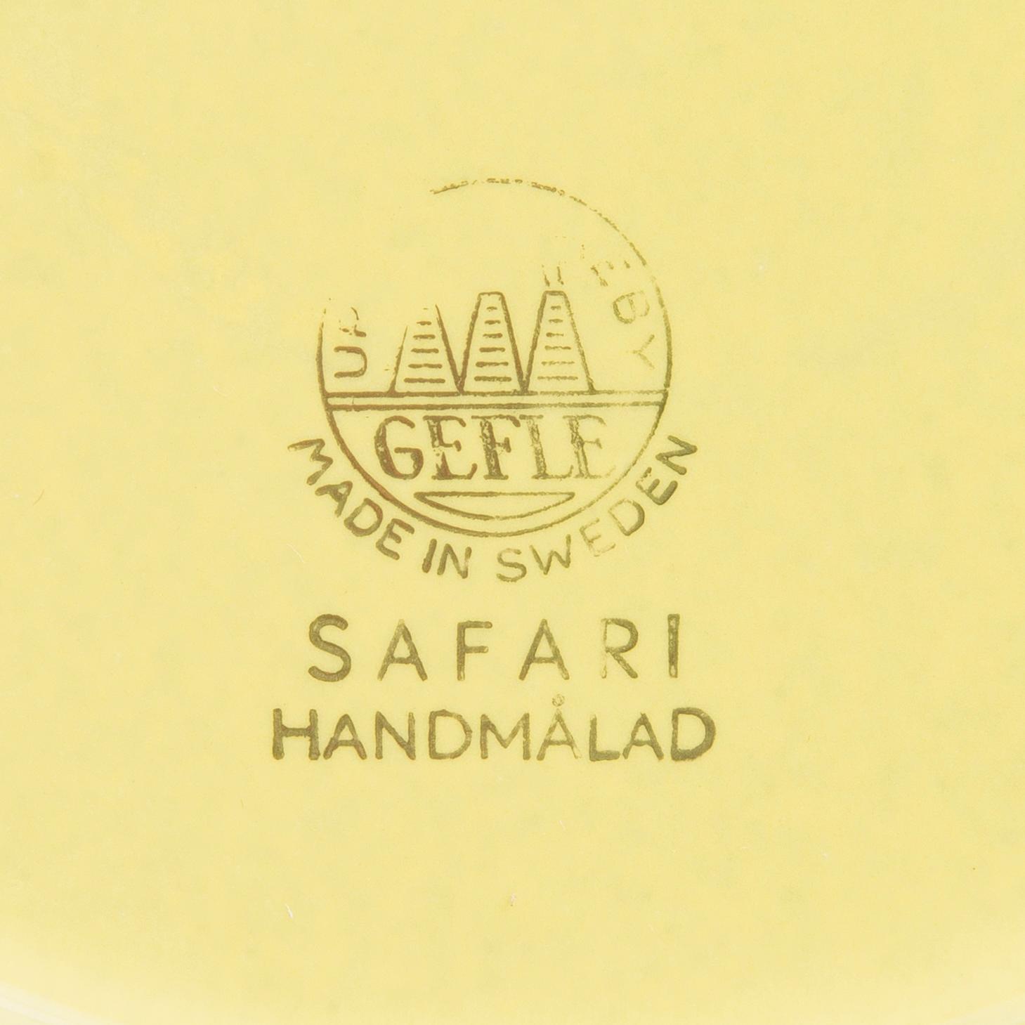 FAT, 8 st, keramik, "Safari", Gefle Uppsala Ekeby, 1900-talets mitt.
