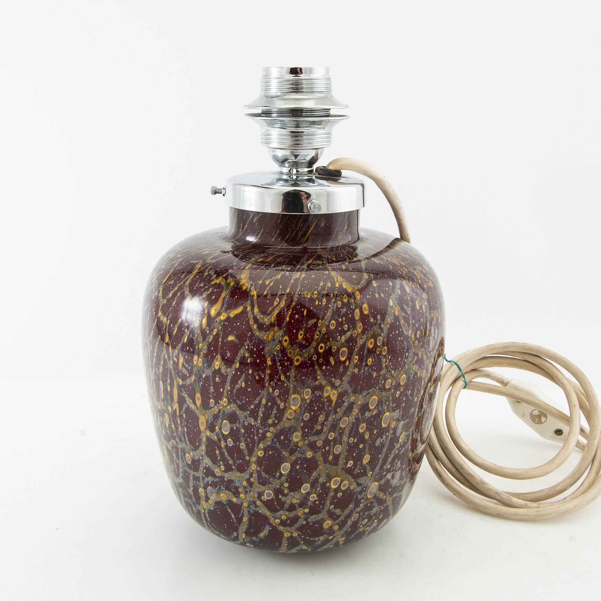 Table lamp and vase, Ikora, WMF (Württembergische Metallwarenfabrik), Germany, mid 20th century.