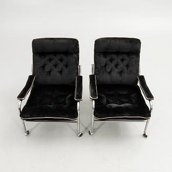 Armchairs, a pair, 1970s.