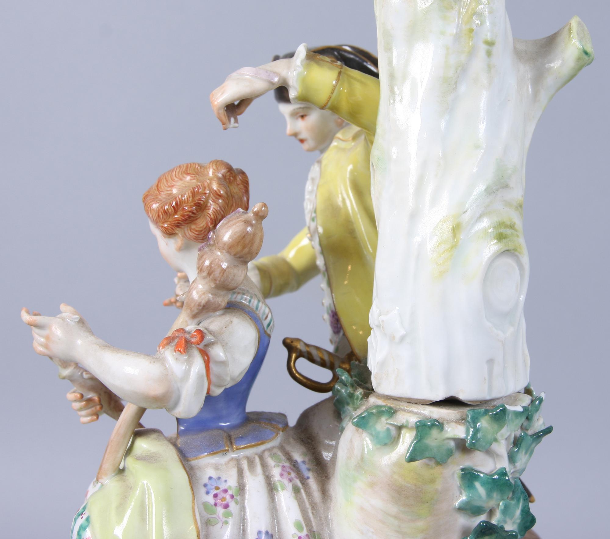 FIGURINGRUPP, rokokostil, porslin, Meissen.