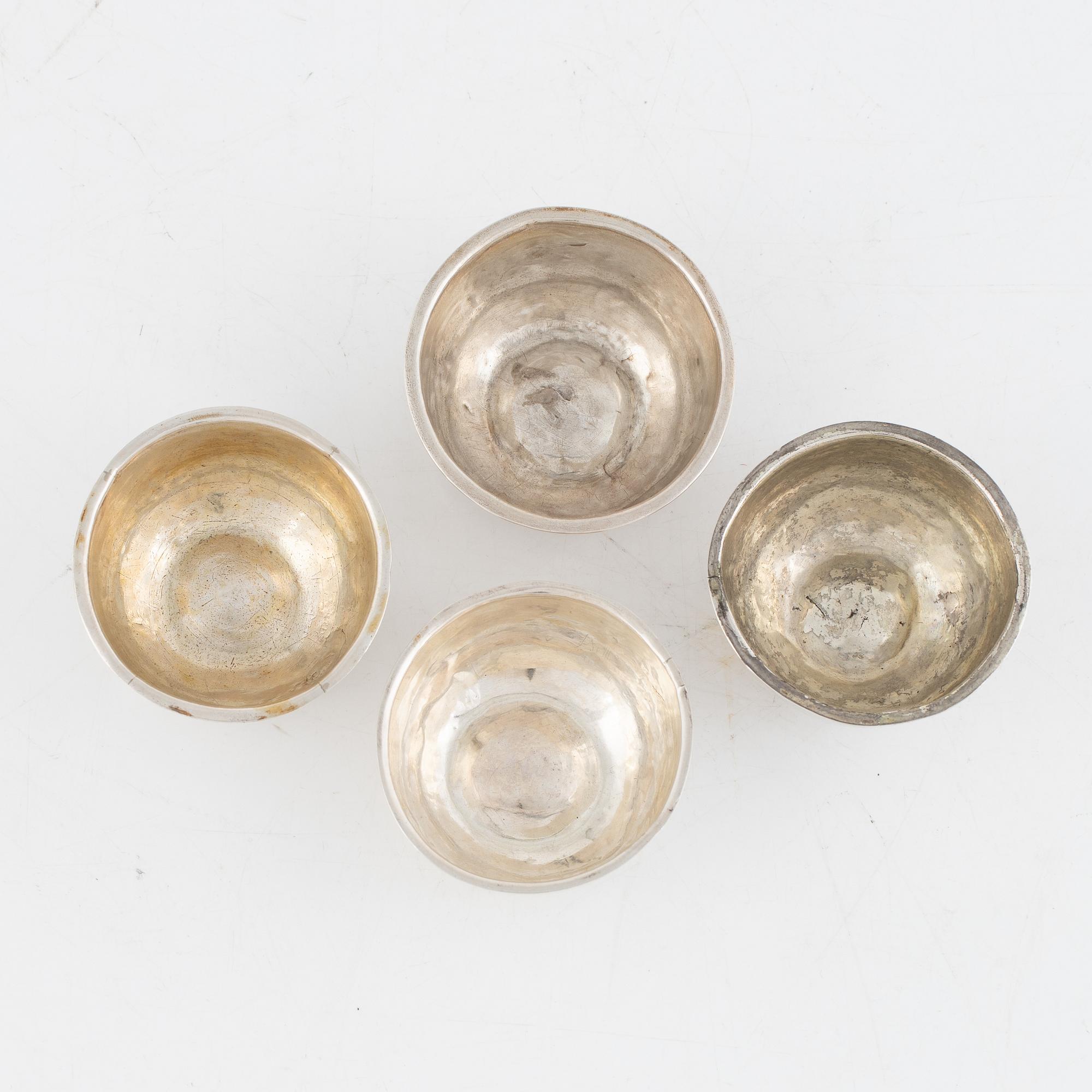Four Swedish Silver Tumblers, circa 1800.
