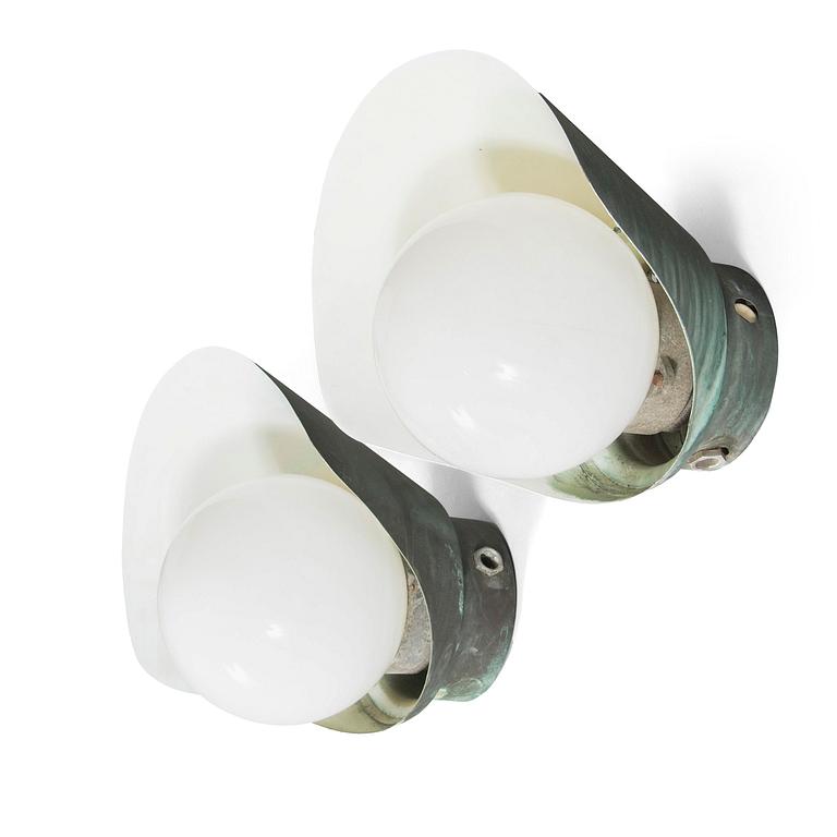 Paavo Tynell, a pair of mid-20th century '7309' out door lights/ wall lights for Idman Finland.