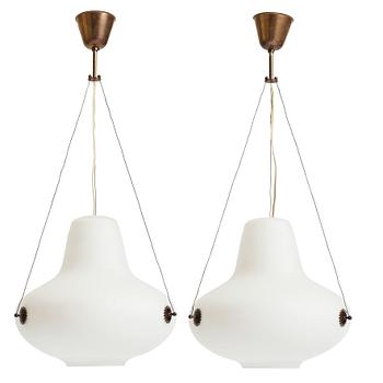 323. Carl-Axel Acking, a pair of Swedish Modern ceiling lamps, 1940-50's.