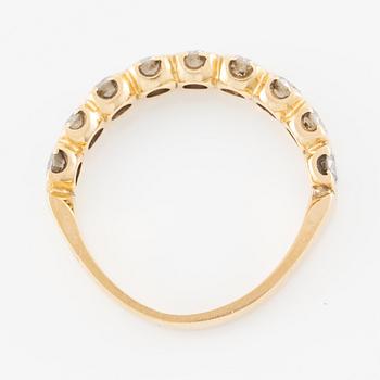 Alliance ring, half alliance, 18K gold with diamonds.