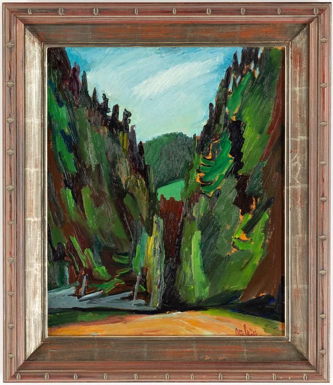 Otte Sköld, oil on panel,stamped signature.