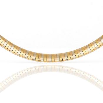 COLLIER, trefärgade 18K guld, Italien. Total vikt ca 56 g.