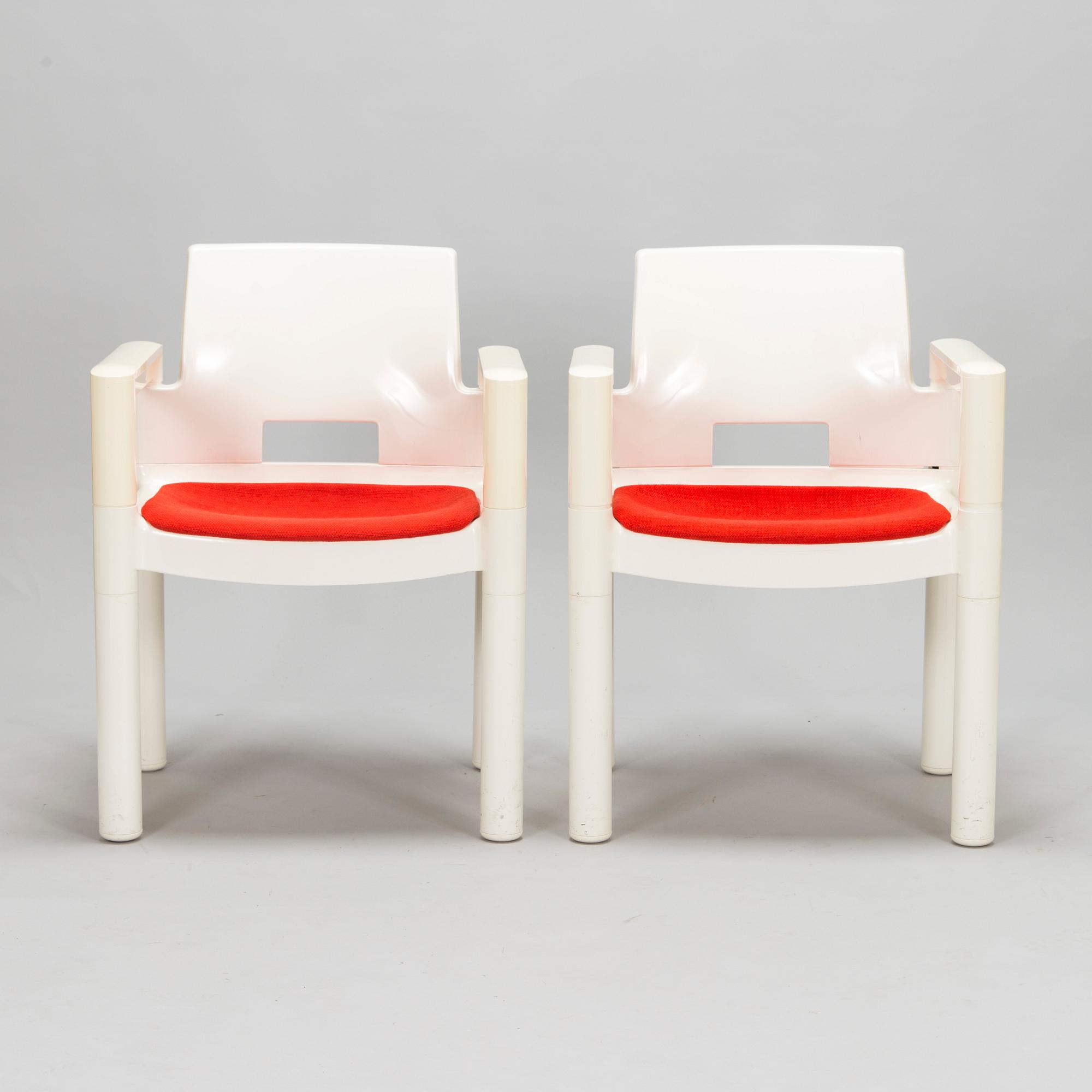 Eero Aarnio, a pair of 1970s chairs for UPO Furniture, Nastola, Finland.