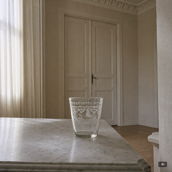 An engraved glass goblet, 18th century.