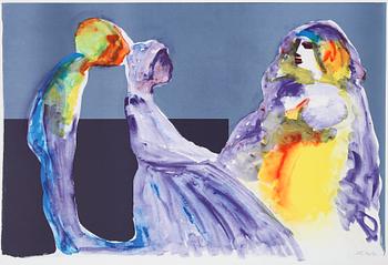 PETER DAHL, färglitografi, signerad.