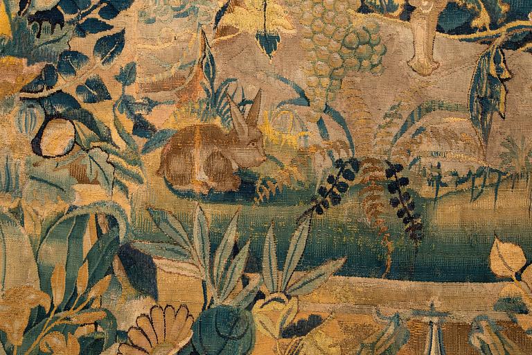 A tapestry, "Feuilles de choux", tapestry weave, third quarter 16th century, Flanders, probably Audenarde.