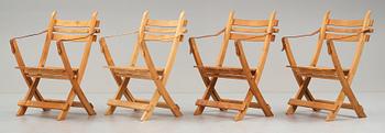 HANS J WEGNER, 4 folding chairs, model "PP 90", for P.P møbler, Denmark 1970's.