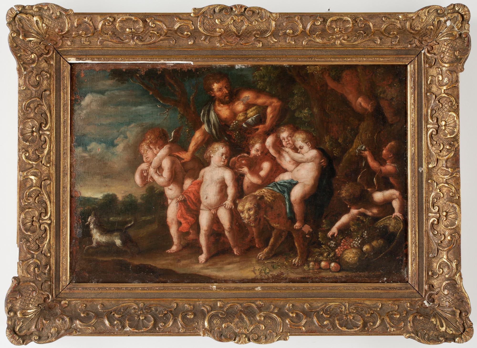 FLAMLÄNDSK SKOLA, olja på uppfodrad duk. 1600-tal.