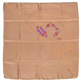 366. LOUIS VUITTON, a beige silk scarf.