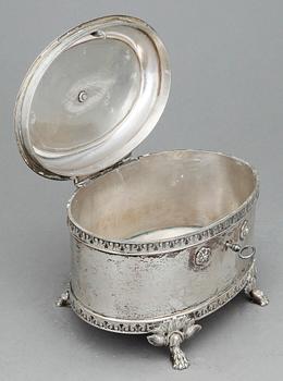 SOCKERSKRIN, silver, August Albrekt Paulsson, Stockholm, 1909. Vikt ca 571g.