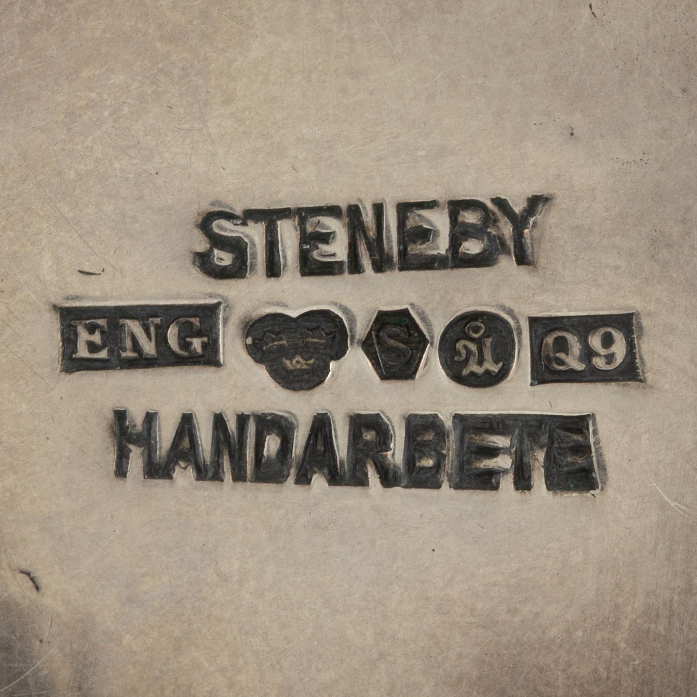 A bracelet and pendant, silver and porphyry, Älvdalssilver AB, Mora, 1975 and Engs Guld Och Silver, Dals-Långed, 1966.