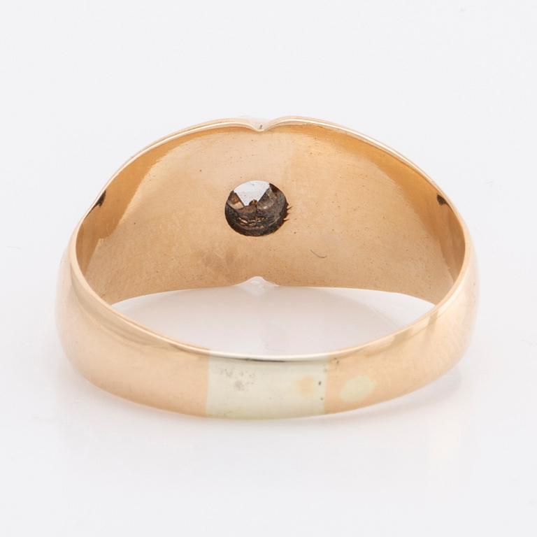 RING 14K gold 1 rose-cut diamond approx 0,15 ct.