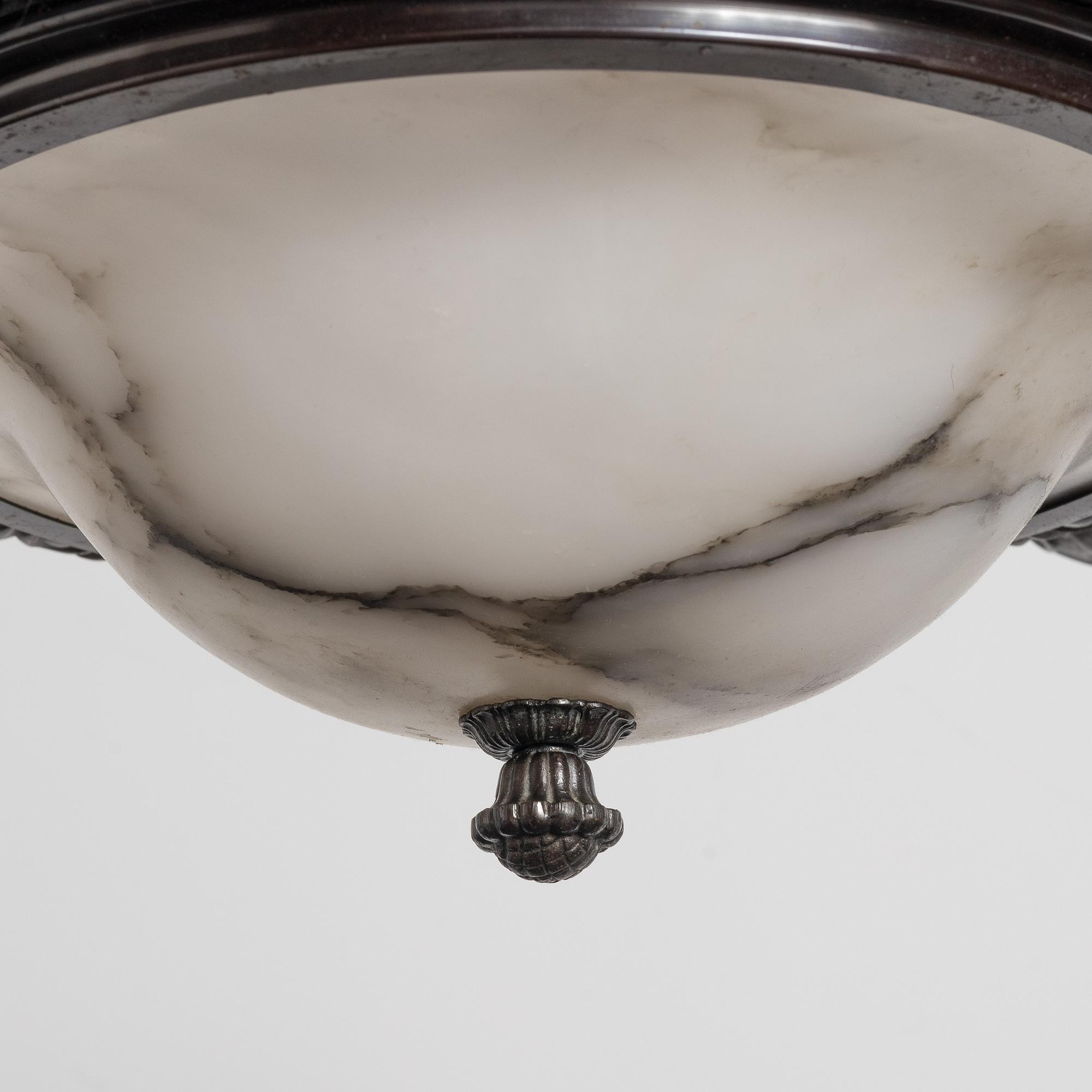 A alabaster ceiling lamp, 1920s.