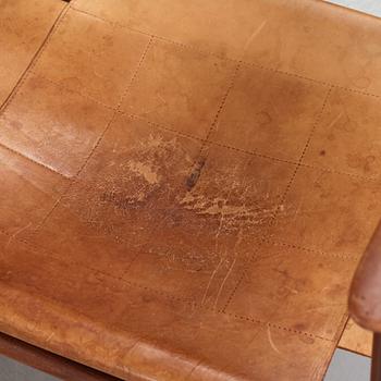 Adolf Relling & Sigurd Resell, a pair of teak and leather "56/2 Bambi-series armchairs, Norway 1950's-60's.