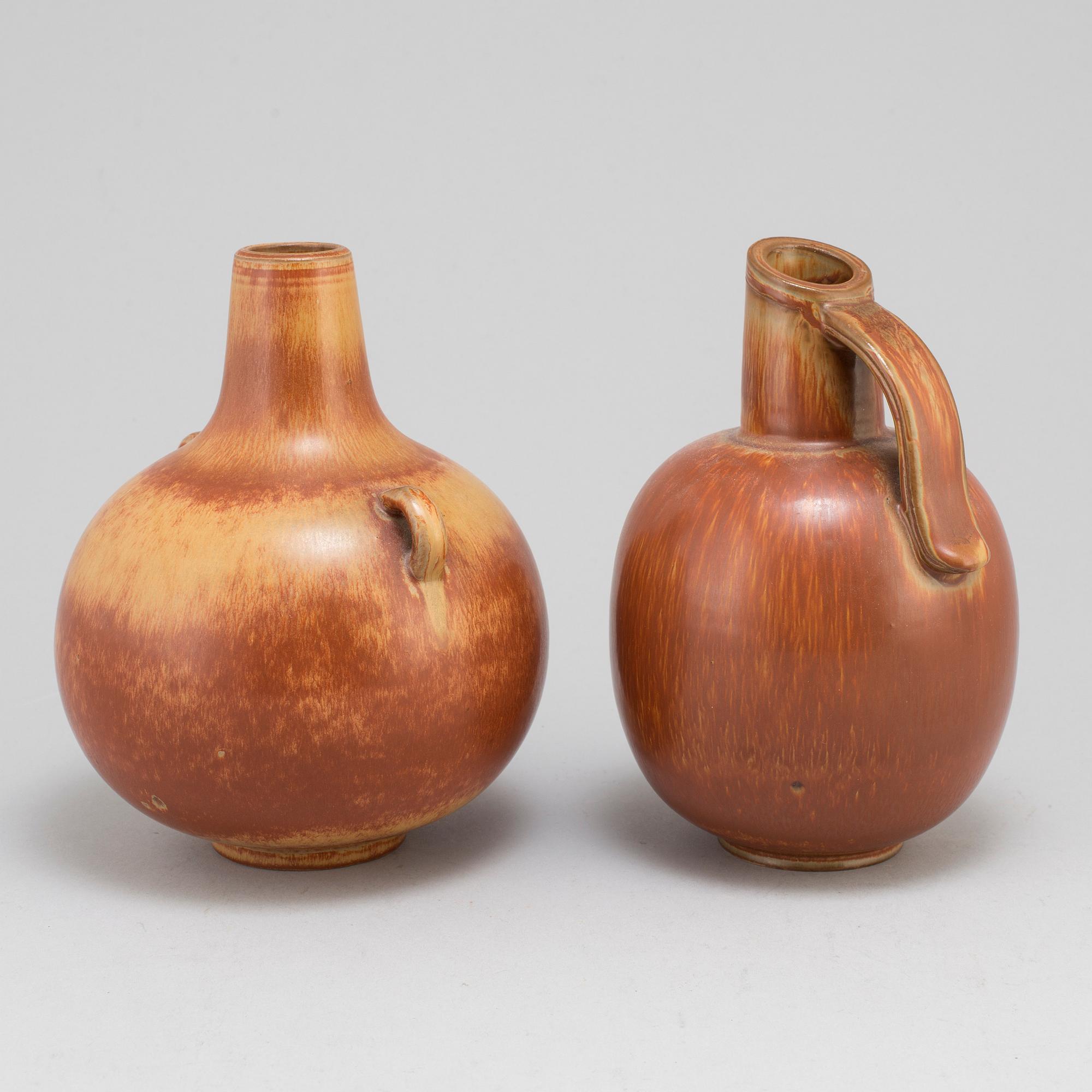 GUNNAR NYLUND, vaser, 2 st, stengods, Rörstrand.