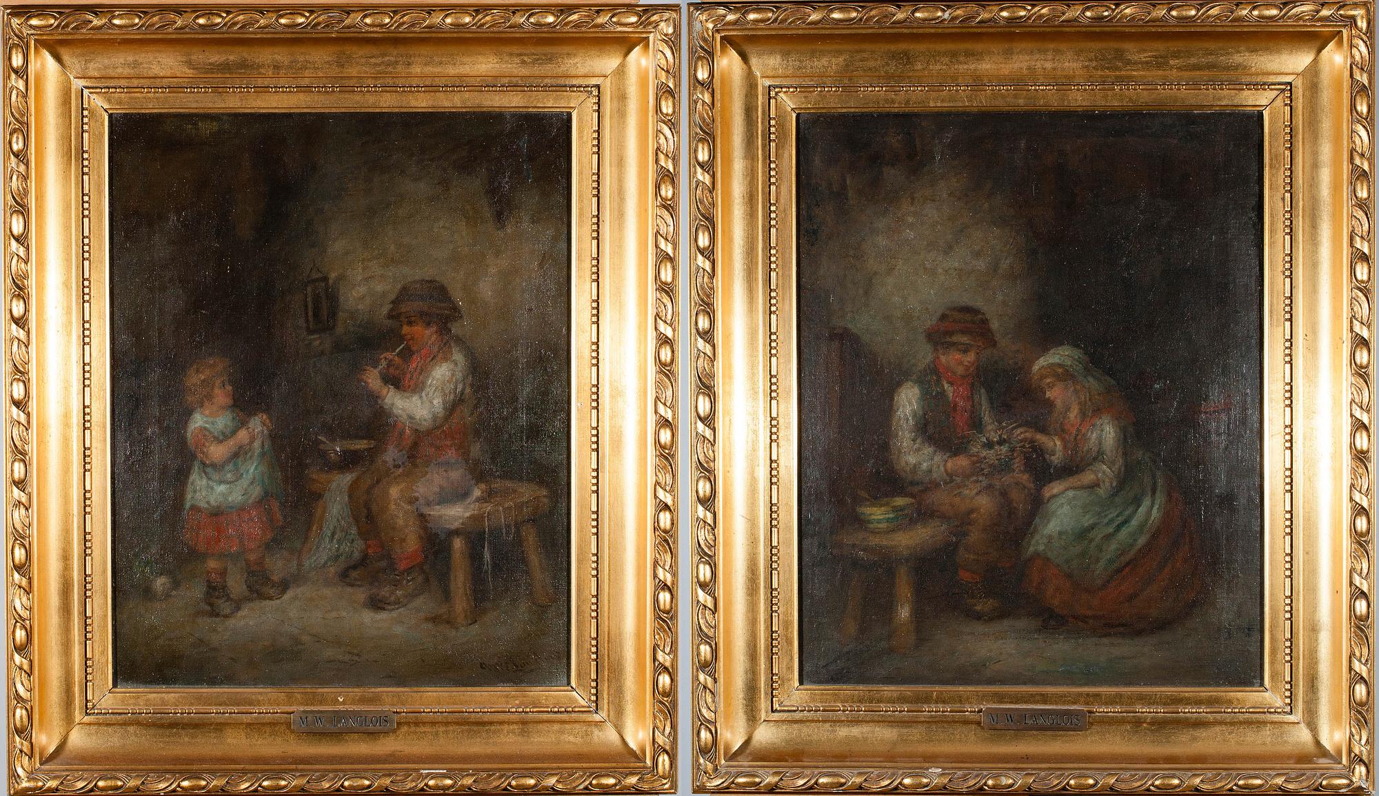 MARK WILLIAM LANGLOIS, 2 st, olja på duk, varav en tillskriven, 1800-tal.