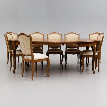 MATGRUPP, 9 delar, rokokostil, 1900-talets mitt.