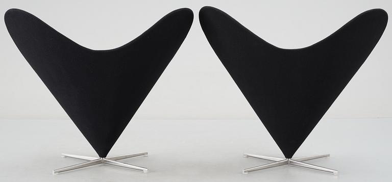 A pair of Verner Panton 'Heartshaped Cone Chair', Vitra,