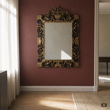 A Baroque style mirror, around 1900.