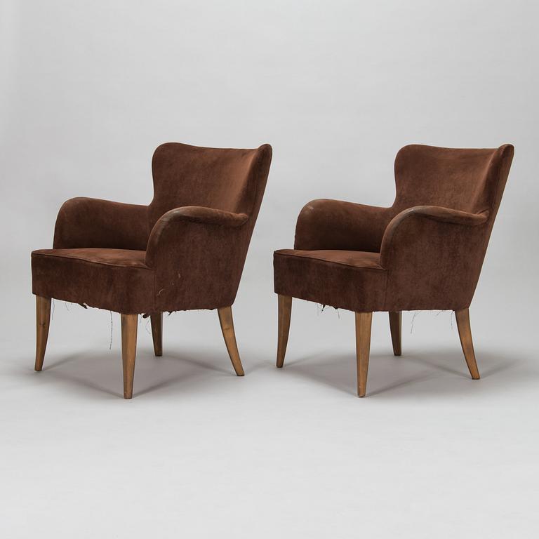 Gunnel Nyman, a pair of late 1930's armchairs for Oy Boman Ab.