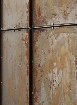 A Jonas Bohlin stained oak and patinated steel cabinet 'Slottsbacken', Källemo, Sweden circa 1987.