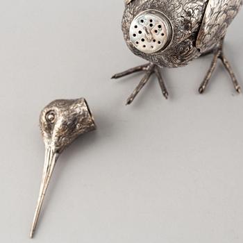 A pair of silver table decorations / birds, Swedish import marks 20th century.