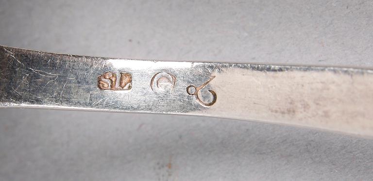 SOPPSLEV, silver, Samuel Lundal, Gävle, verksam 1766-1792, otydl årsstämpel.