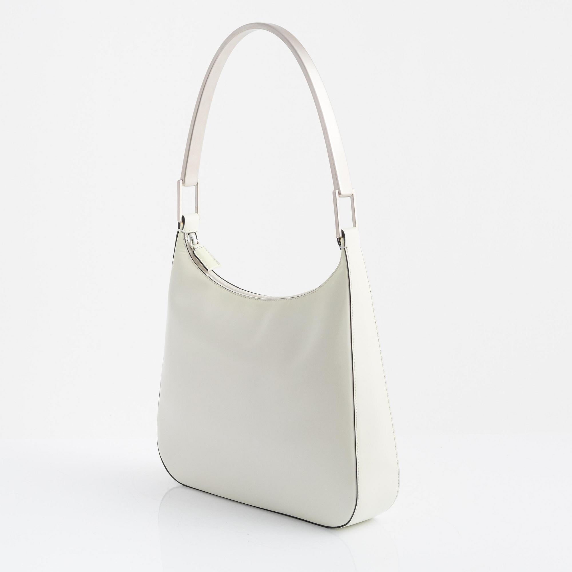 Prada, a white leather bag.