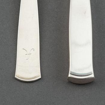 A 107-pcs part silver flatware service "Rosenholm", GAB, Sweden, 1960s.